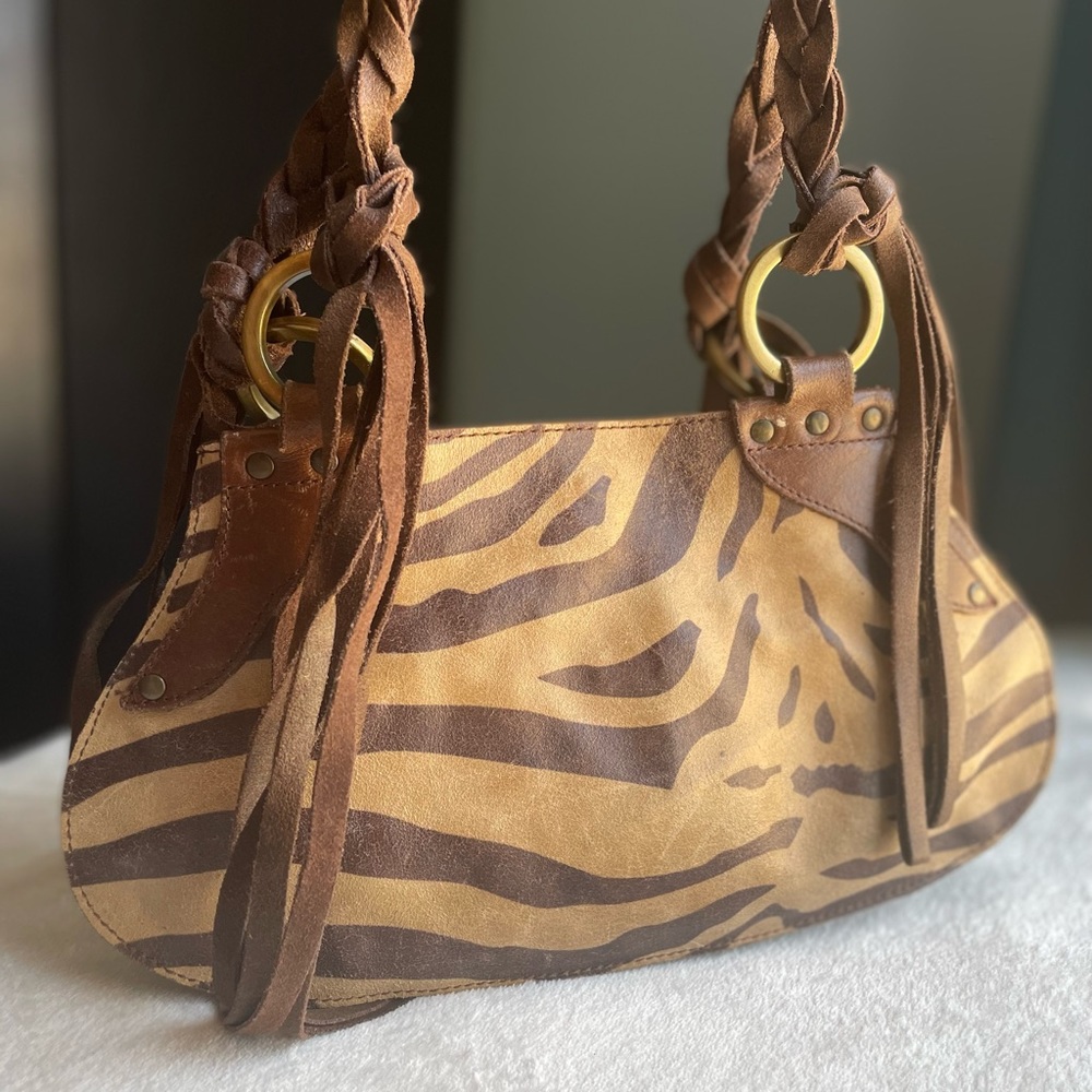 Leather Animal Print Italian Bag